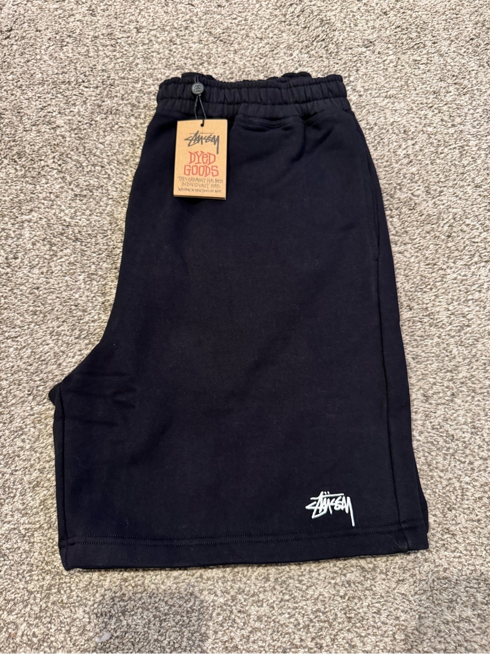 Stussy Overdyed Stock Logo Shorts Black
